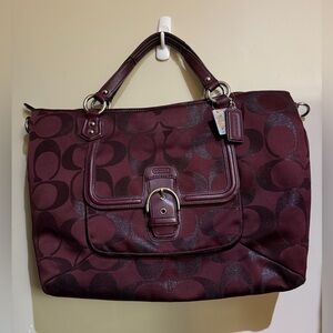 Coach Signature Tote Bag in Burgundy